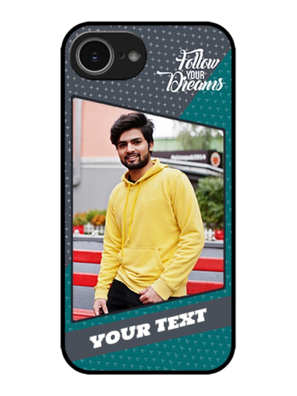Custom Apple iPhone 16e Custom Metal Phone Case - Background Pattern Design With Quote