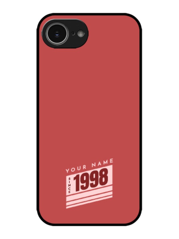 Custom Apple iPhone 16e Custom Metal Phone Case - Red Custom Year Of Birth Design