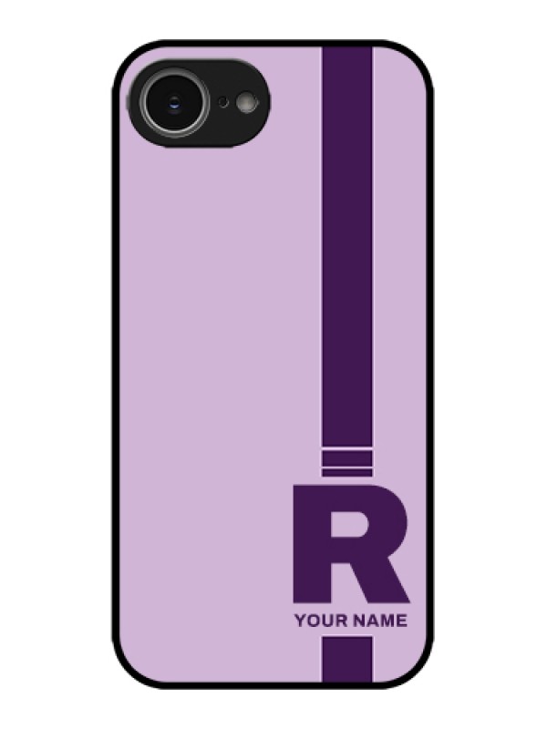 Custom Apple iPhone 16e Custom Metal Phone Case - Simple Dual Tone Stripe With Name Design