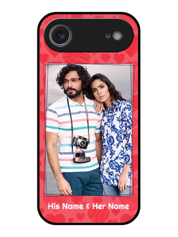 Custom Apple iPhone 17 Air Custom Metal Phone Case - With Red Heart Symbols Design