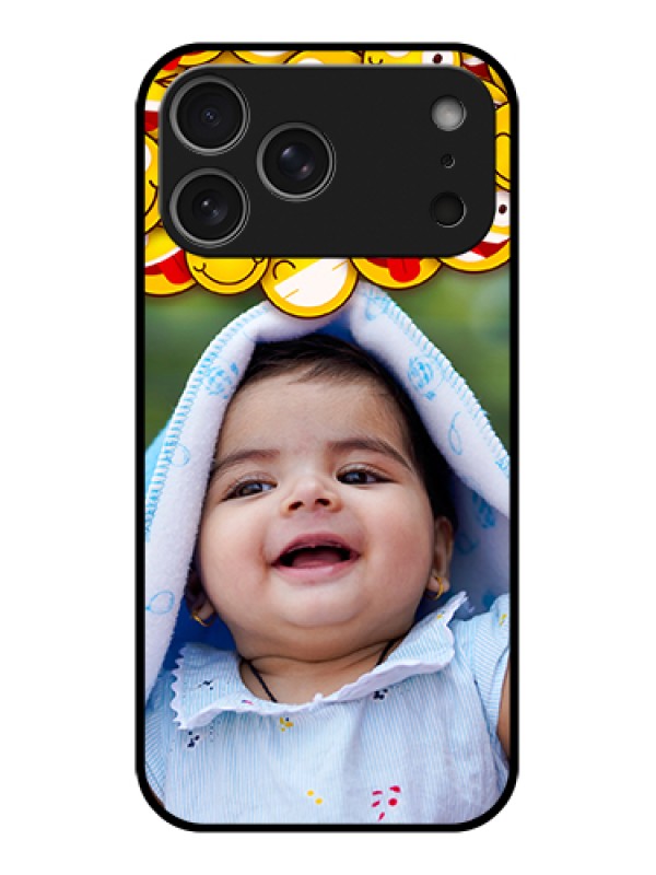 Custom Apple iPhone 17 Pro Max Custom Metal Phone Case - With Smiley Emoji Design