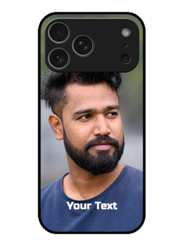 Custom Apple iPhone 17 Pro Max Custom Metal Phone Case - Photo With Text Design