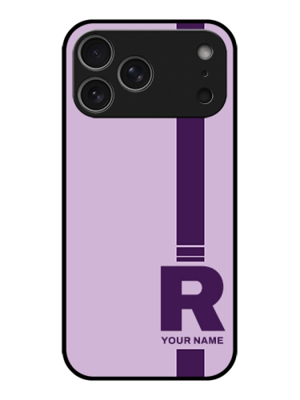 Custom Apple iPhone 17 Pro Max Custom Metal Phone Case - Simple Dual Tone Stripe With Name Design