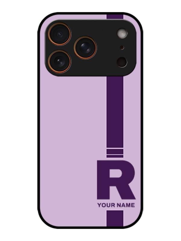 Custom Apple iPhone 17 Pro Custom Metal Phone Case - Simple Dual Tone Stripe With Name Design