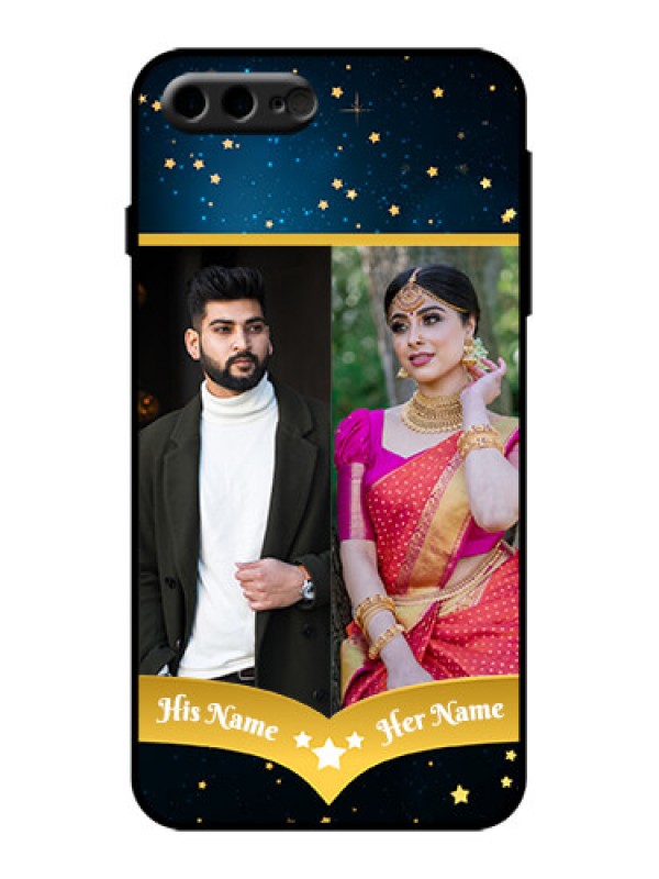 Custom iPhone 7 Plus Custom Metal Phone Case - Galaxy Stars Backdrop Design