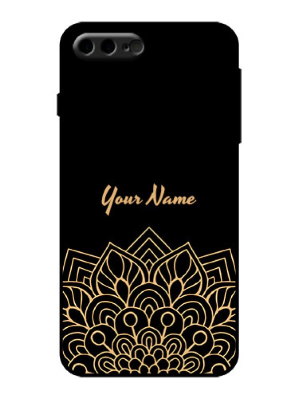 Custom iPhone 7 Plus Custom Metal Phone Case - Golden Mandala Design