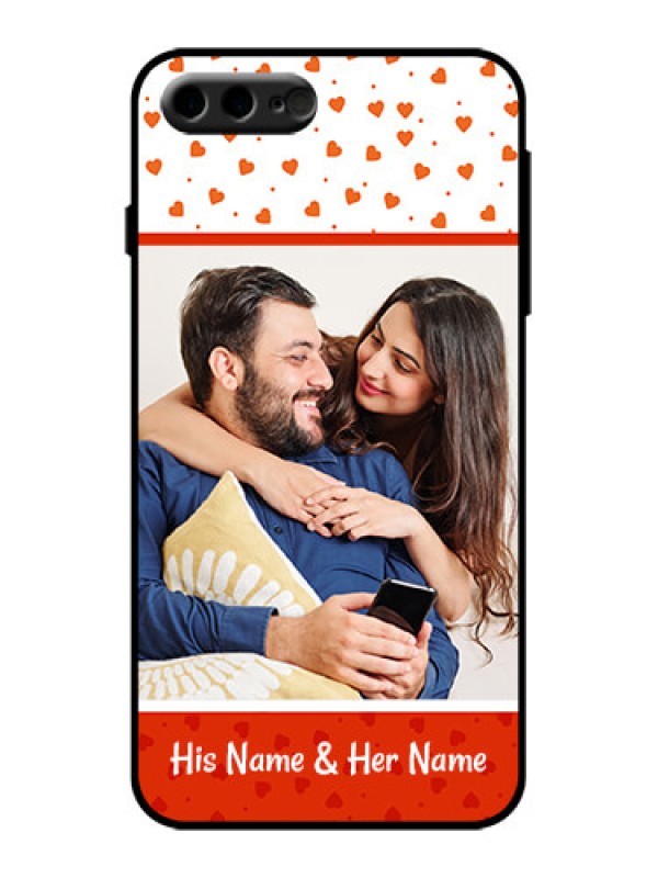 Custom iPhone 8 Plus Custom Metal Phone Case - Orange Love Symbol Design