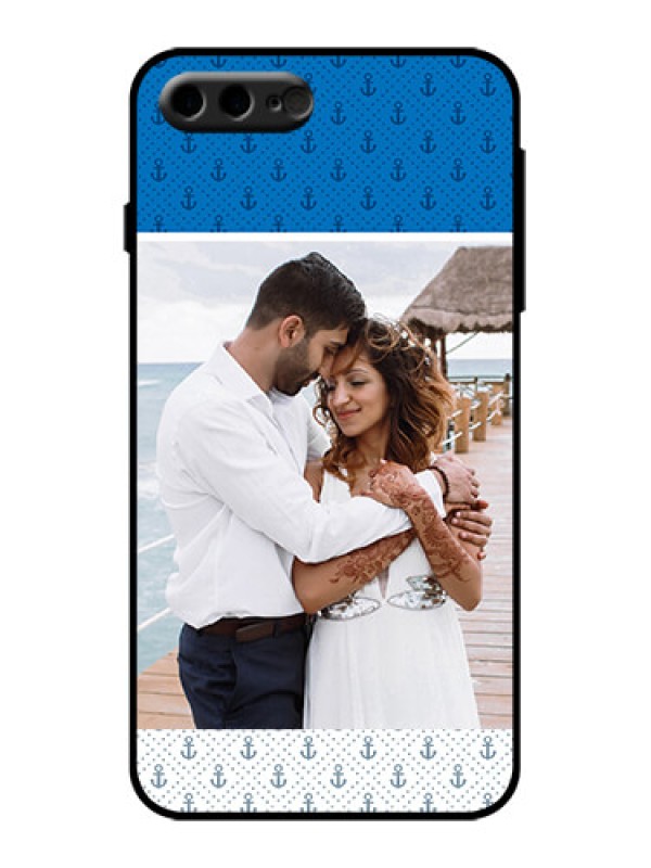 Custom iPhone 8 Plus Custom Metal Phone Case - Blue Anchors Design