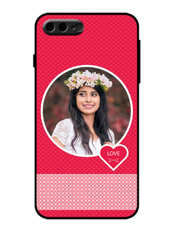 Custom iPhone 8 Plus Custom Metal Phone Case - Pink Color Pattern Design