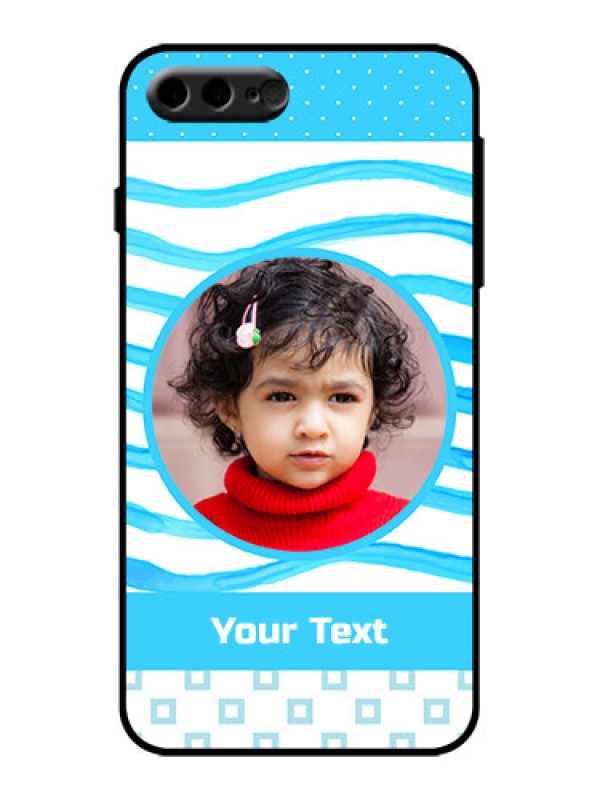 Custom iPhone 8 Plus Custom Metal Phone Case - Simple Blue Case Design