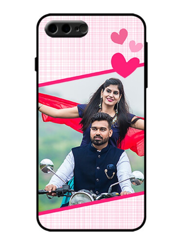 Custom iPhone 8 Plus Custom Metal Phone Case - Love Shape Heart Design