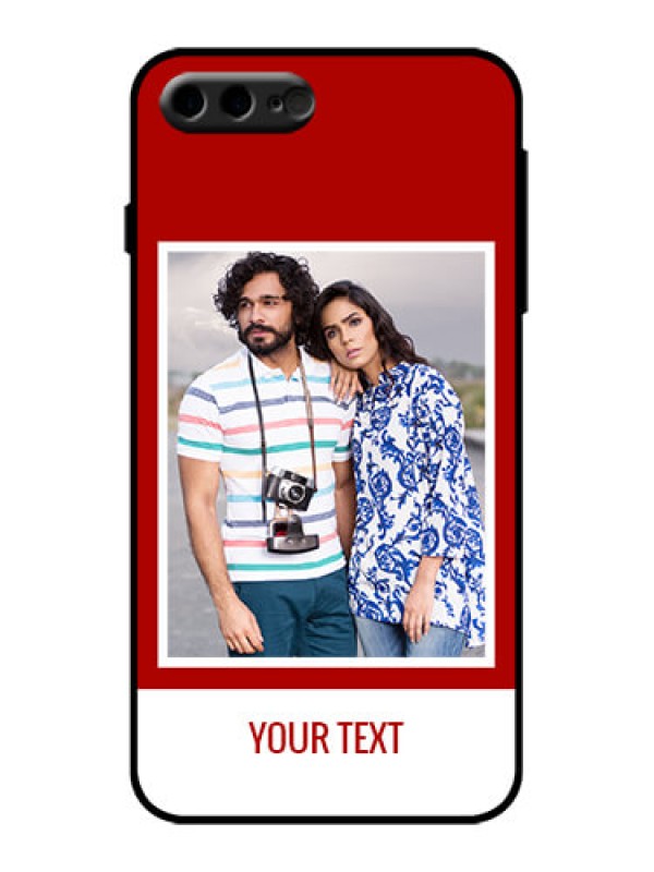 Custom iPhone 8 Plus Custom Metal Phone Case - Red Color Design