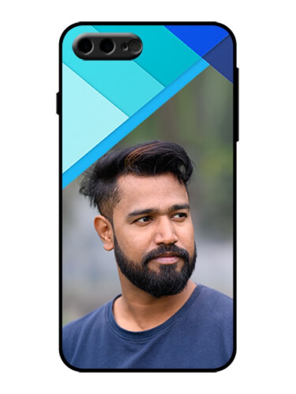 Custom iPhone 8 Plus Custom Metal Phone Case - Blue Pattern Design