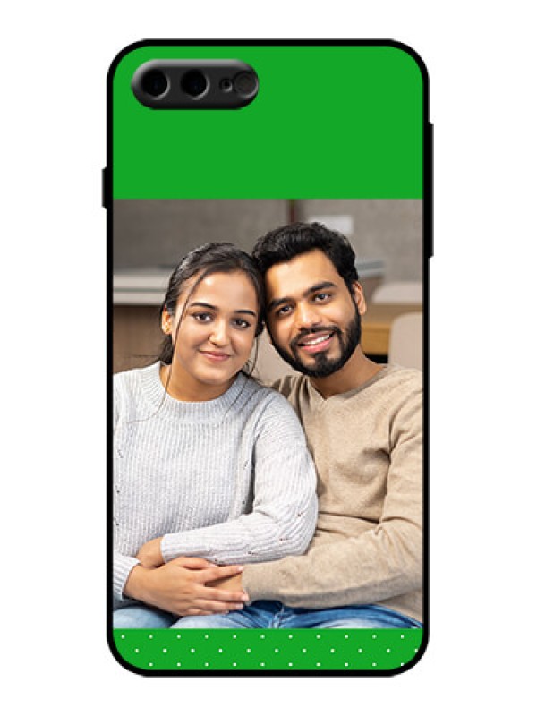 Custom iPhone 8 Plus Custom Metal Phone Case - Green Pattern Design