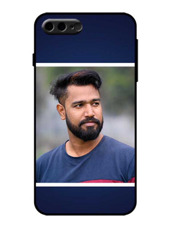 Custom iPhone 8 Plus Custom Metal Phone Case - Simple Royal Blue Design