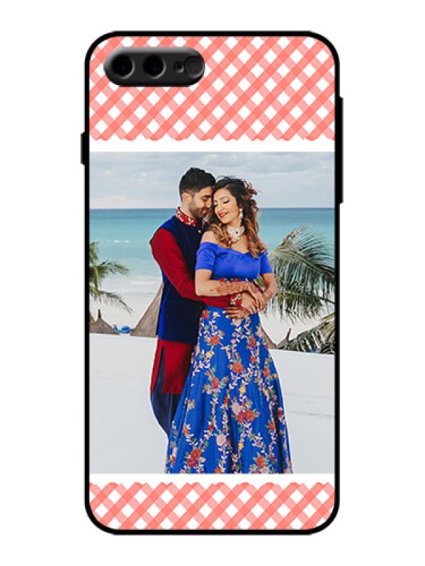 Custom iPhone 8 Plus Custom Metal Phone Case - Pink Pattern Design