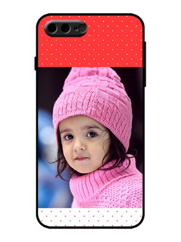 Custom iPhone 8 Plus Custom Metal Phone Case - Red Pattern Design