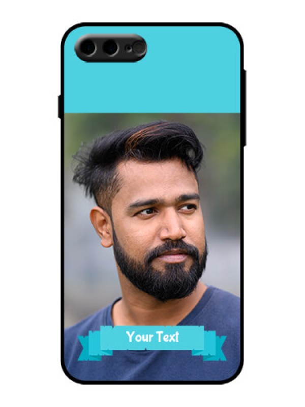 Custom iPhone 8 Plus Custom Metal Phone Case - Blue Color Design