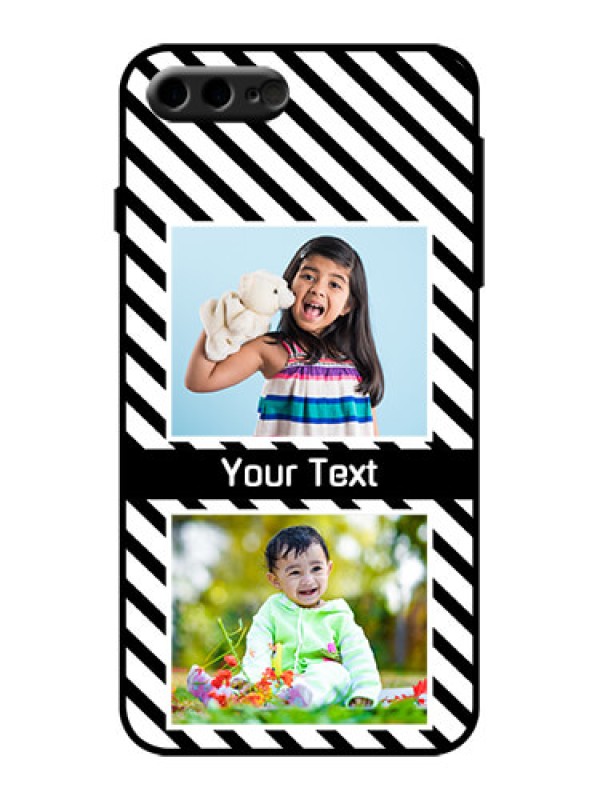 Custom iPhone 8 Plus Custom Metal Phone Case - Black And White Stripes Design