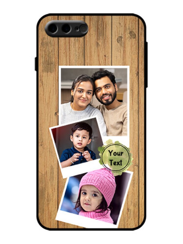 Custom iPhone 8 Plus Custom Metal Phone Case - Wooden Texture Design