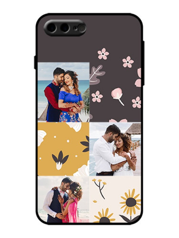 Custom iPhone 8 Plus Custom Metal Phone Case - 3 Images With Floral Design
