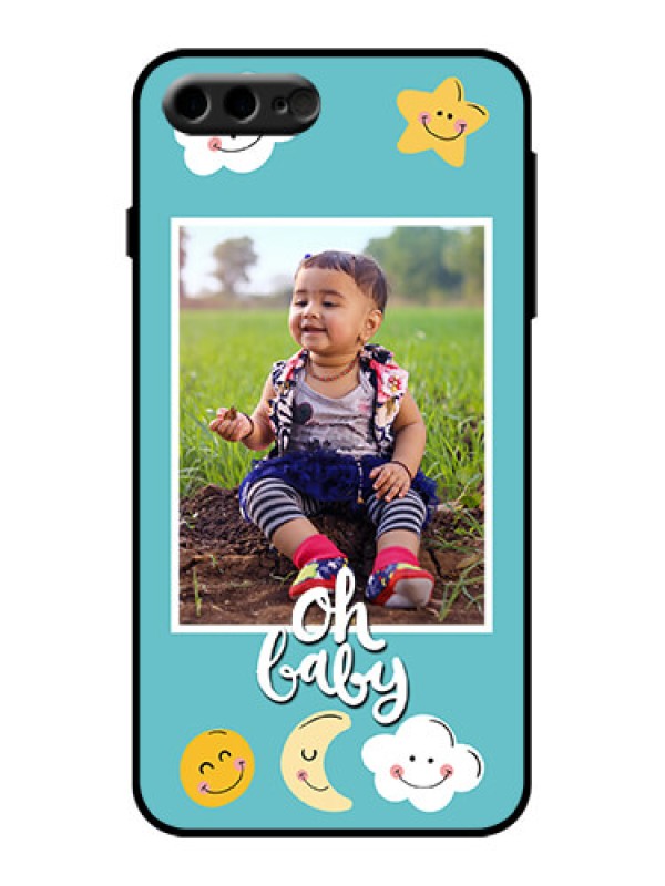 Custom iPhone 8 Plus Custom Metal Phone Case - Smiley Kids Stars Design