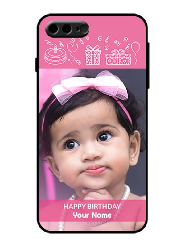 Custom iPhone 8 Plus Custom Metal Phone Case - With Birthday Line Art Design