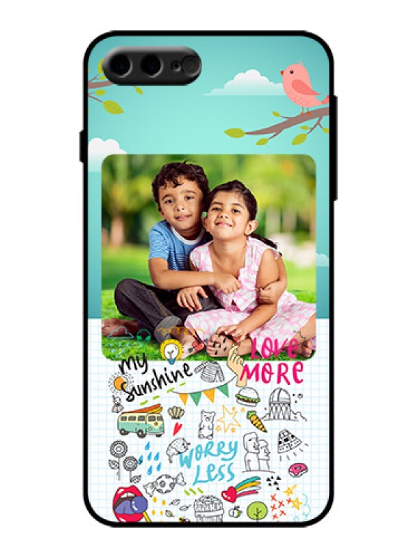 Custom iPhone 8 Plus Custom Metal Phone Case - Doodle Love Design
