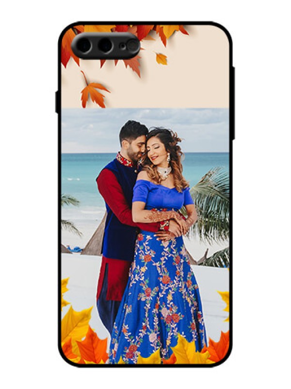 Custom iPhone 8 Plus Custom Metal Phone Case - Autumn Maple Leaves Design