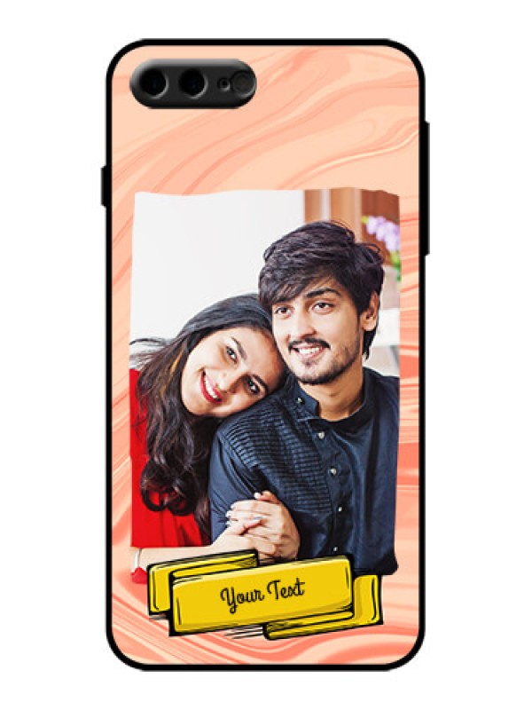 Custom iPhone 8 Plus Custom Metal Phone Case - Marble Texture Design