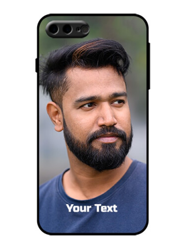 Custom iPhone 8 Plus Custom Metal Phone Case - Photo With Text Design