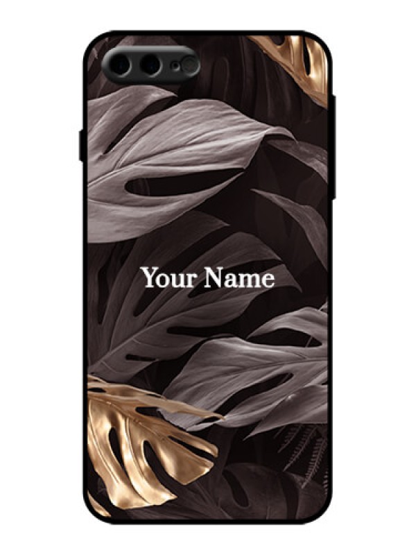 Custom iPhone 8 Plus Custom Metal Phone Case - Wild Leaves Digital Paint Design