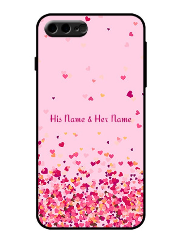 Custom iPhone 8 Plus Custom Metal Phone Case - Floating Hearts Design