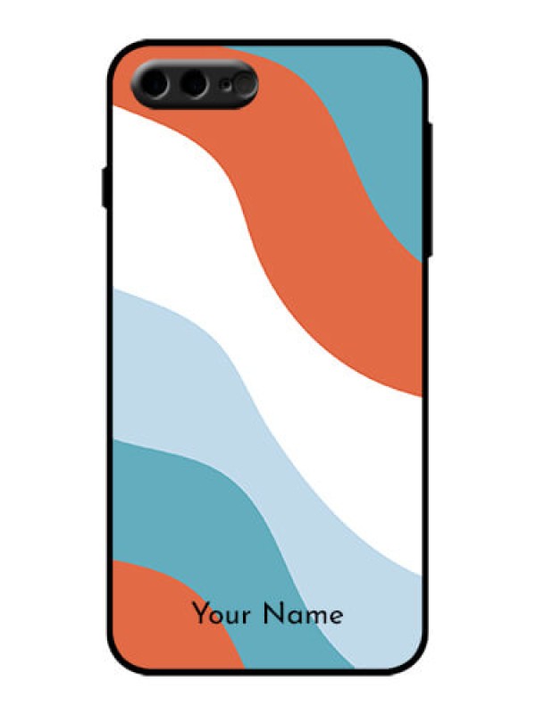 Custom iPhone 8 Plus Custom Metal Phone Case - Coloured Waves Design