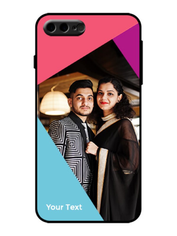 Custom iPhone 8 Plus Custom Metal Phone Case - Stacked Triple Colour Design