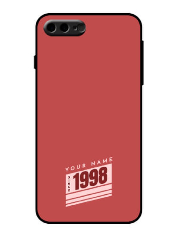 Custom iPhone 8 Plus Custom Metal Phone Case - Red Custom Year Of Birth Design