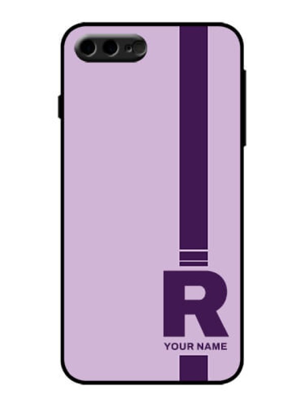 Custom iPhone 8 Plus Custom Metal Phone Case - Simple Dual Tone Stripe With Name Design