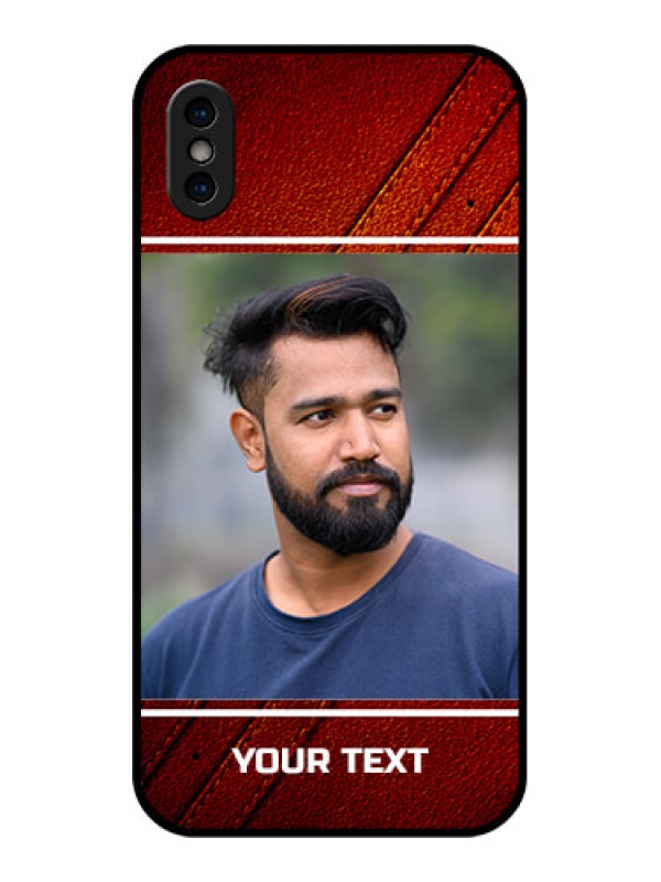 Custom iPhone XS Custom Metal Phone Case - Leather Phone Case Design