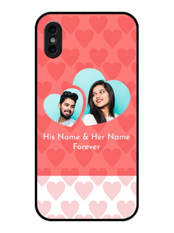 Custom iPhone XS Custom Metal Phone Case - Couple Pic Upload Design