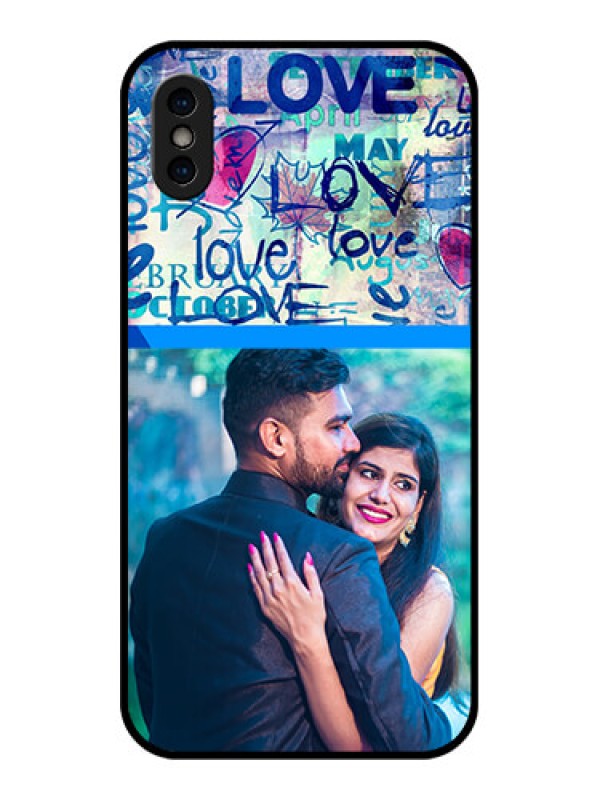 Custom iPhone XS Custom Metal Phone Case - Colorful Love Design