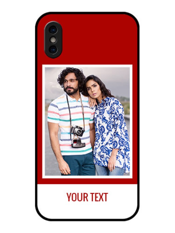 Custom iPhone XS Custom Metal Phone Case - Red Color Design