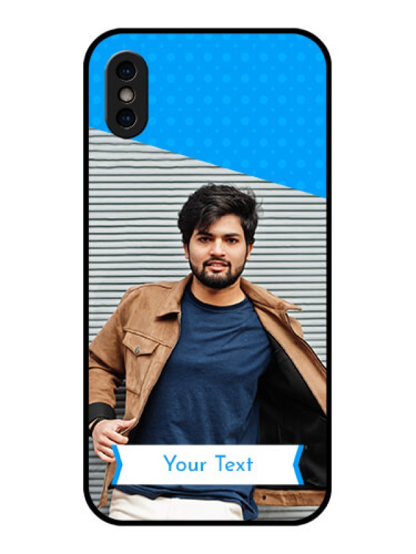 Custom iPhone XS Custom Metal Phone Case - Simple Blue Color Design