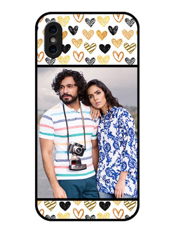 Custom iPhone XS Custom Metal Phone Case - Love Symbol Design