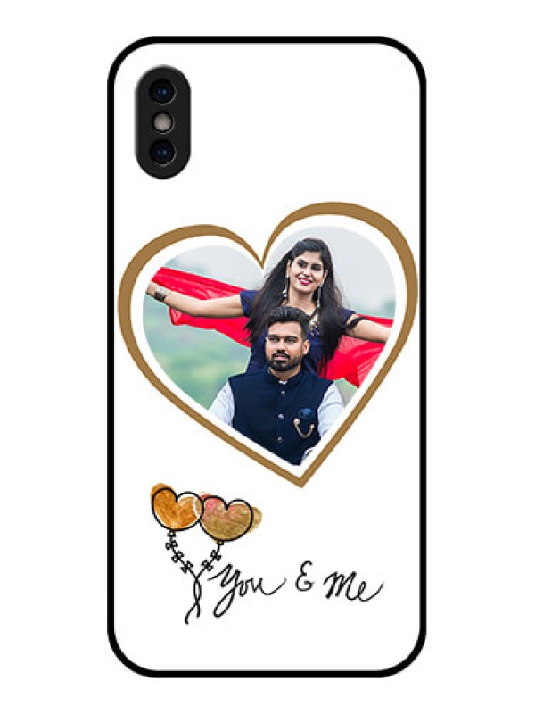 Custom iPhone XS Custom Metal Phone Case - You and Me Design