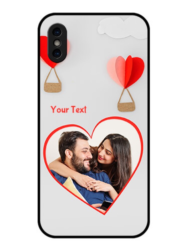 Custom iPhone XS Custom Metal Phone Case - Parachute Love Design