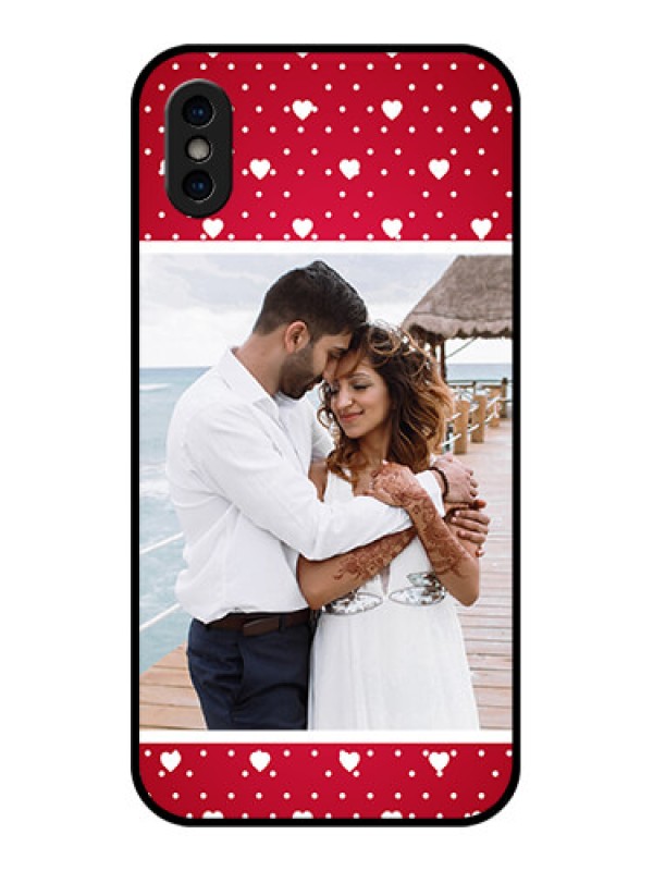 Custom iPhone XS Custom Metal Phone Case - Hearts Mobile Case Design