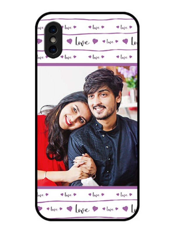 Custom iPhone XS Custom Metal Phone Case - Couples Heart Design