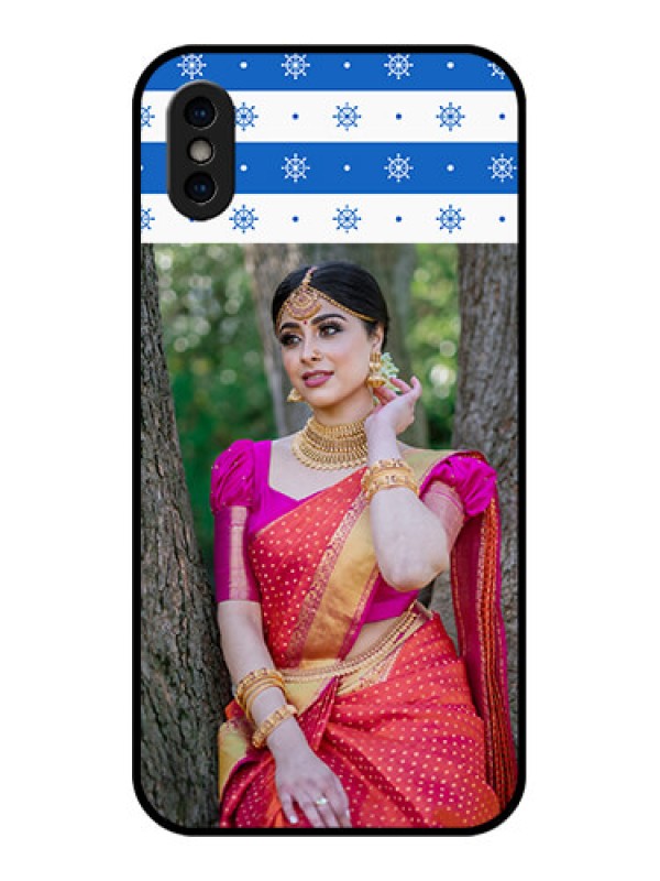 Custom iPhone XS Custom Metal Phone Case - Snow Pattern Design