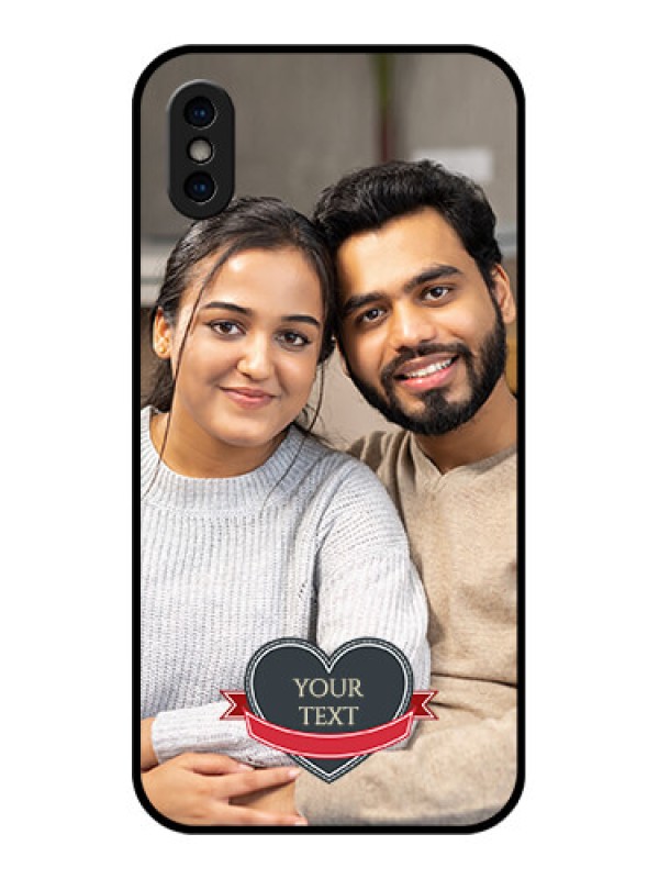 Custom iPhone XS Custom Metal Phone Case - Just Married Couple Design