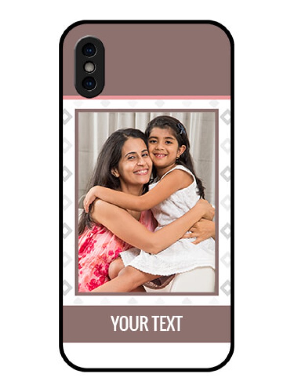 Custom iPhone XS Custom Metal Phone Case - Simple Diamond Design